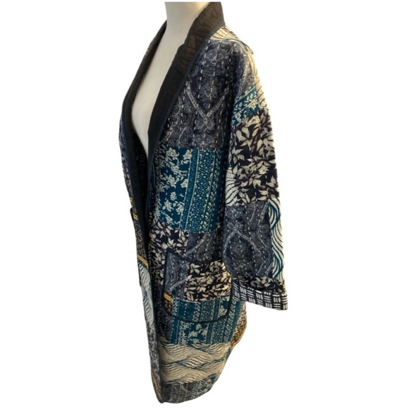 Free People X Brenda Knight Merigold Quilted Embroidered Boho Duster Jacket Sz L - Picture 8 of 17